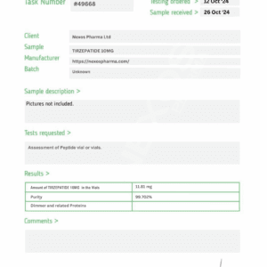 TIRZEPATIDE 10MG test result